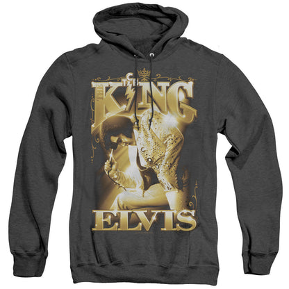 Elvis Presley The King Mens Heather Hoodie Black Officially Licensed