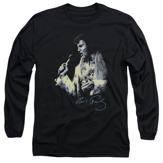 Elvis Presley Painted King Mens Long Sleeve Shirt Black Officially Licensed Officially Licensed