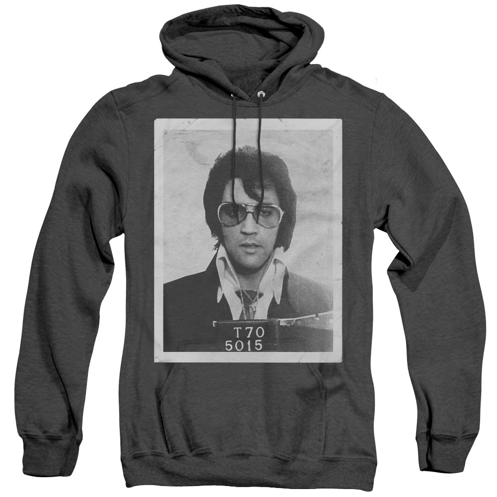 Elvis Presley Framed Mens Heather Hoodie Black Officially Licensed