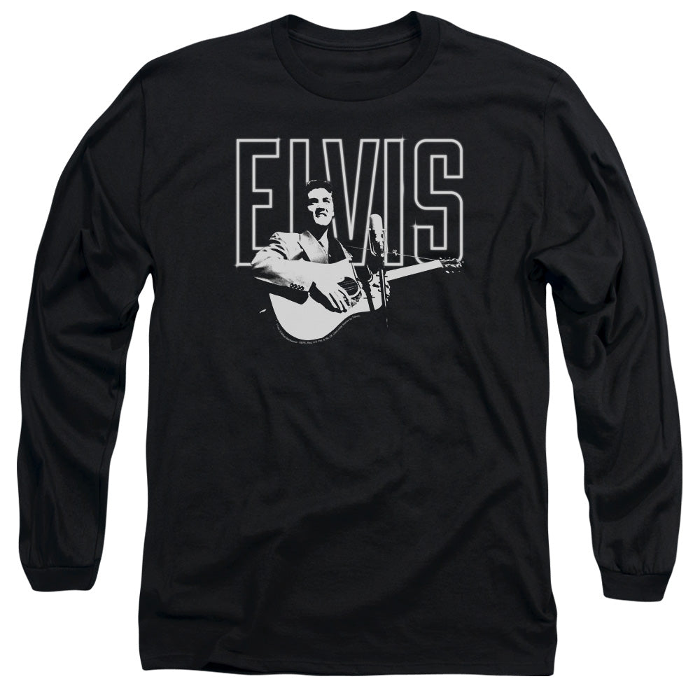 Elvis Presley White Glow Mens Long Sleeve Shirt Black Officially Licensed Officially Licensed