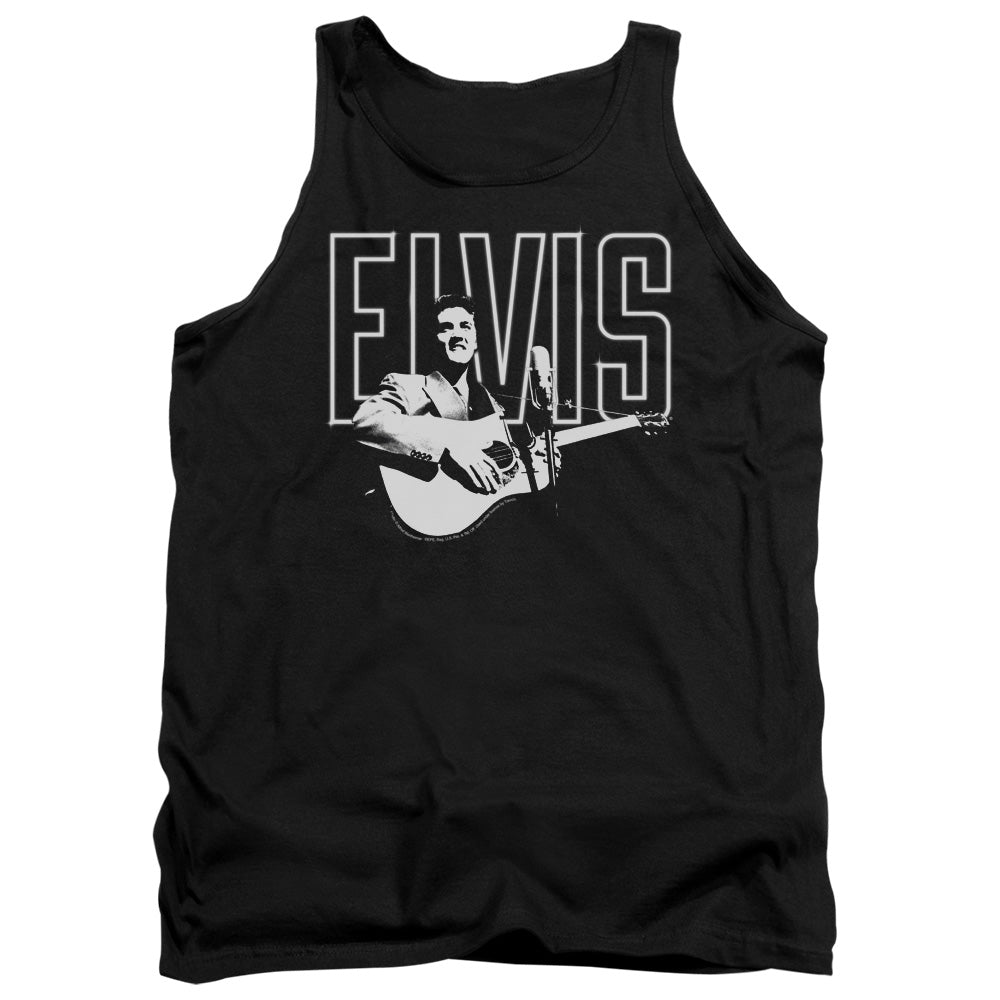 Elvis Presley White Glow Mens Tank Top Shirt Black Officially Licensed