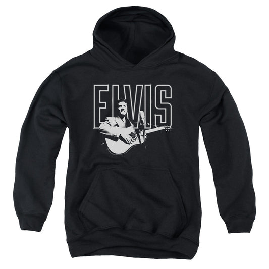Elvis Presley White Glow Kids Youth Hoodie Black Officially Licensed