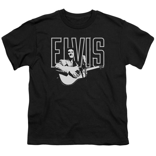 Elvis Presley White Glow Kids Youth T Shirt Black Officially Licensed