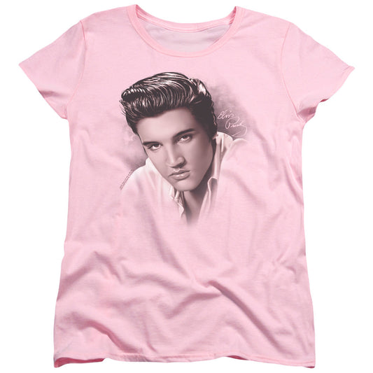 Elvis Presley the Stare Womens T Shirt Pink Officially Licensed
