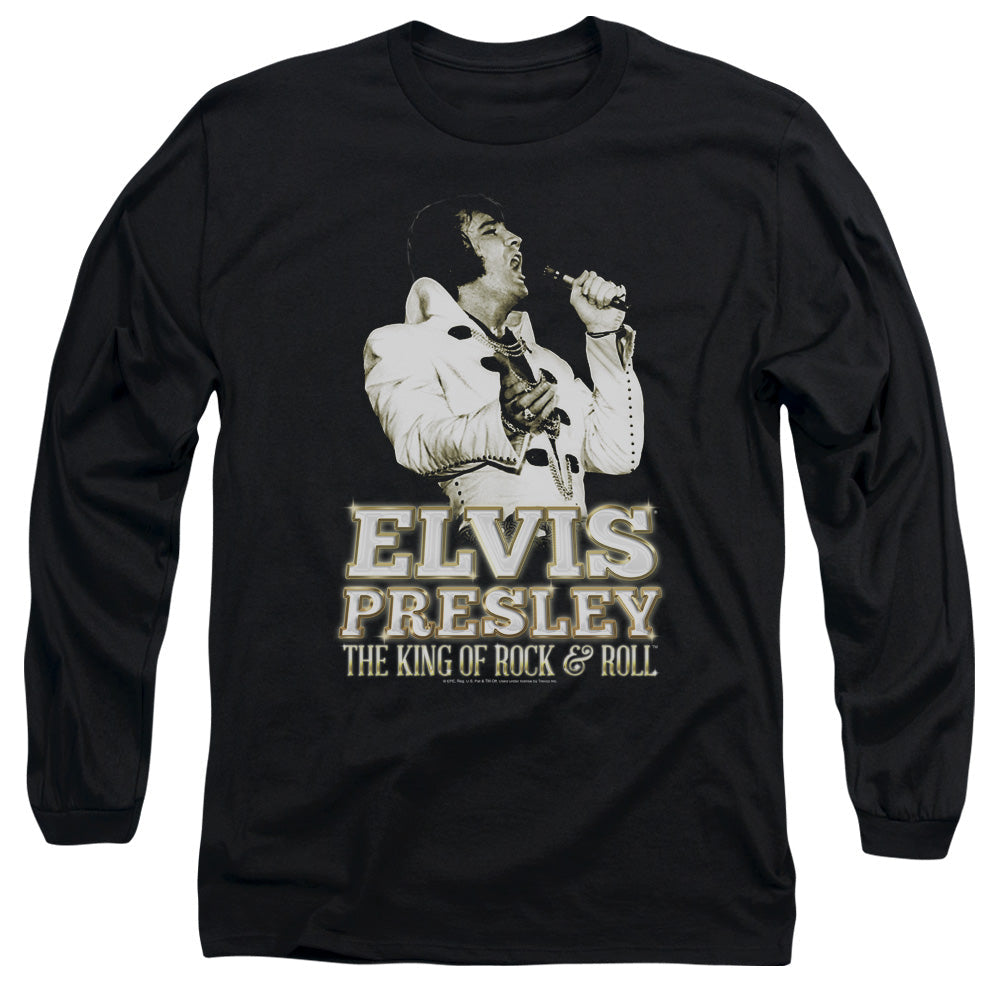 Elvis Presley Golden Mens Long Sleeve Shirt Black Officially Licensed Officially Licensed