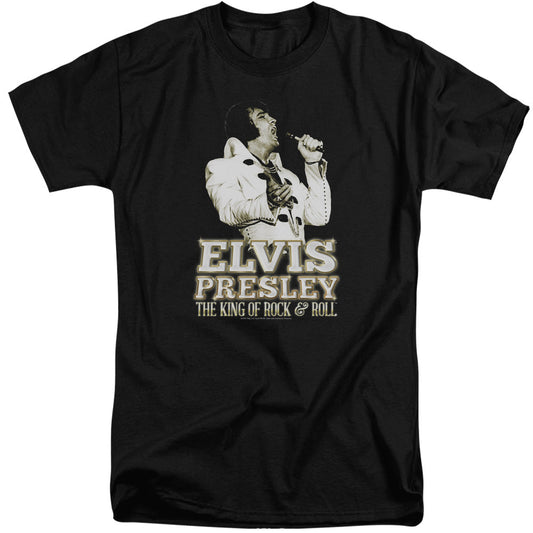 Elvis Presley Golden Mens Tall T Shirt Black Officially Licensed