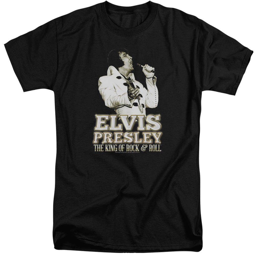 Elvis Presley Golden Mens Tall T Shirt Black Officially Licensed