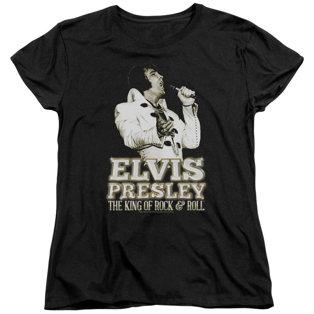 Elvis Presley Golden Womens T Shirt Black Officially Licensed