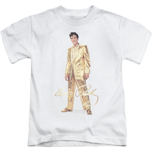Elvis Presley Gold Lame Suit Juvenile Kids Youth T Shirt White Officially Licensed