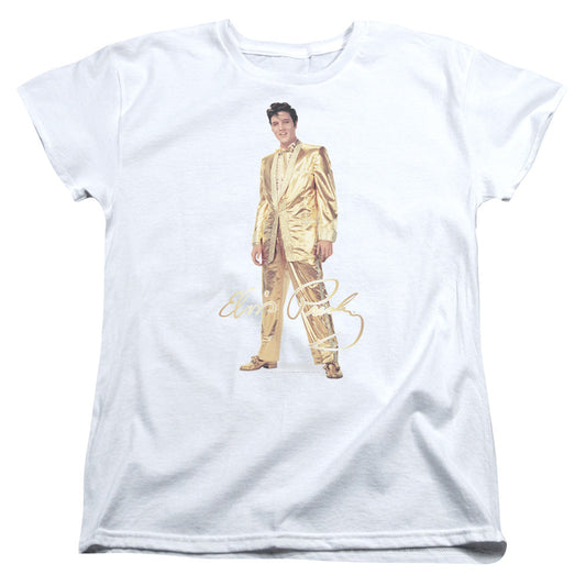 Elvis Presley Gold Lame Suit Womens T Shirt White Officially Licensed