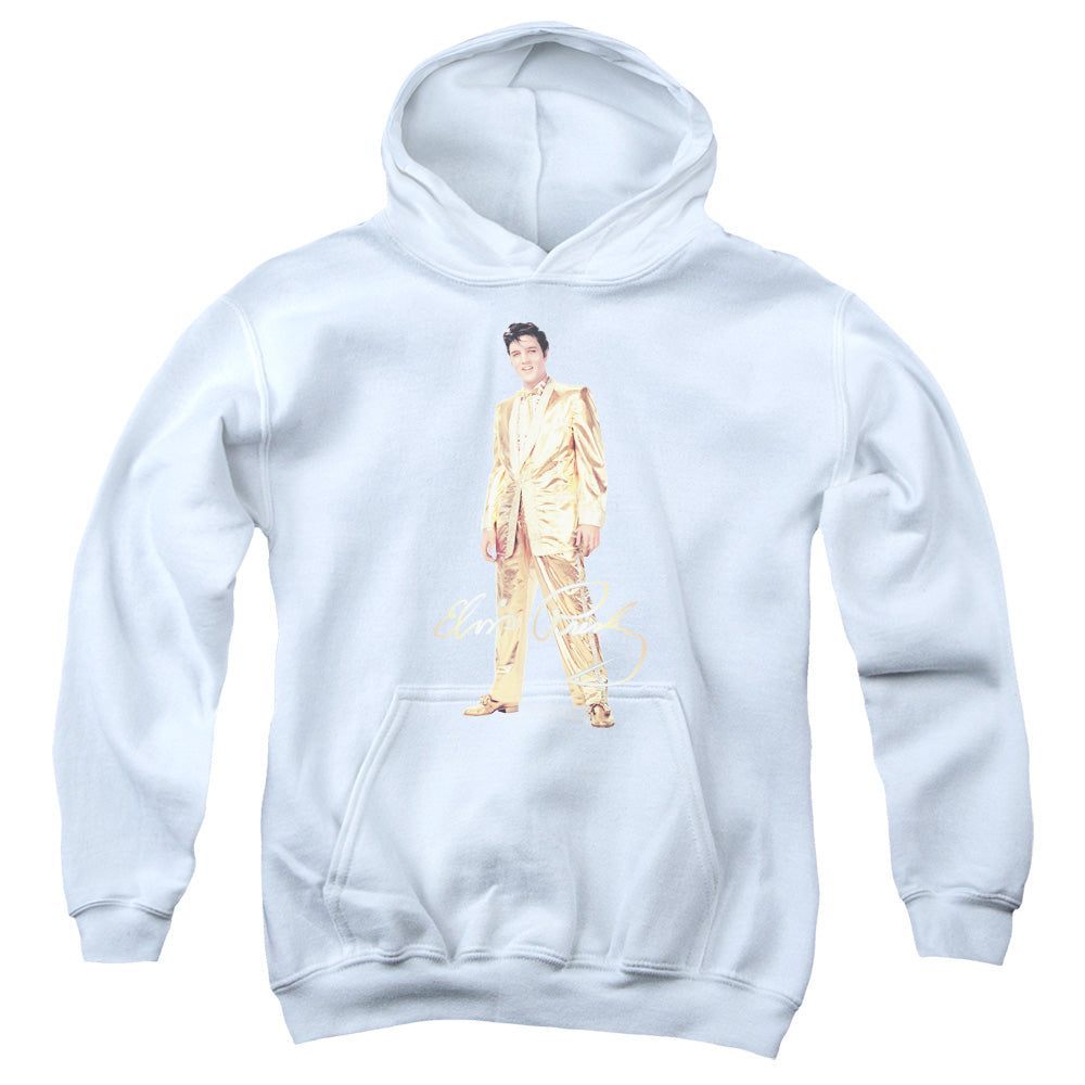 Elvis Presley Gold Lame Suit Kids Youth Hoodie White Officially Licensed