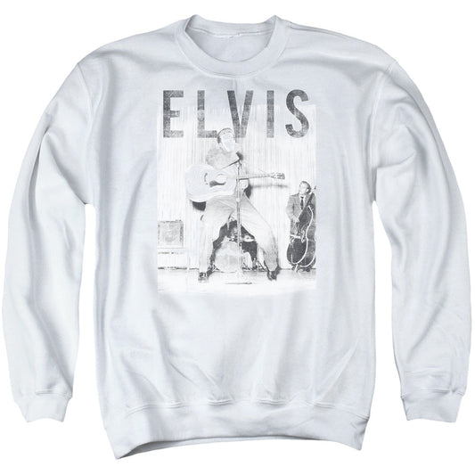 Elvis Presley With The Band Mens Crewneck Sweatshirt White