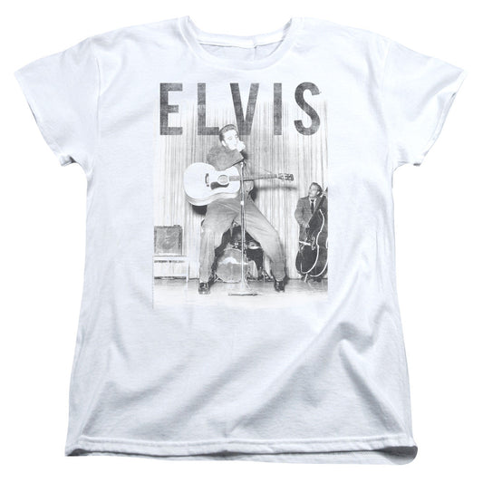 Elvis Presley With the Band Womens T Shirt White Officially Licensed