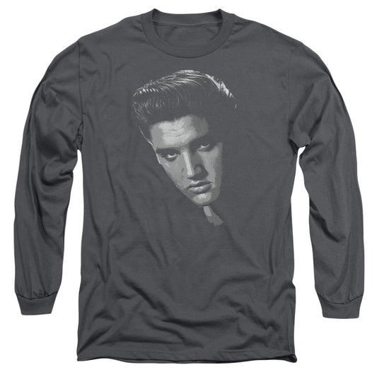Elvis Presley American Idol Mens Long Sleeve Shirt Charcoal Officially Licensed Officially Licensed