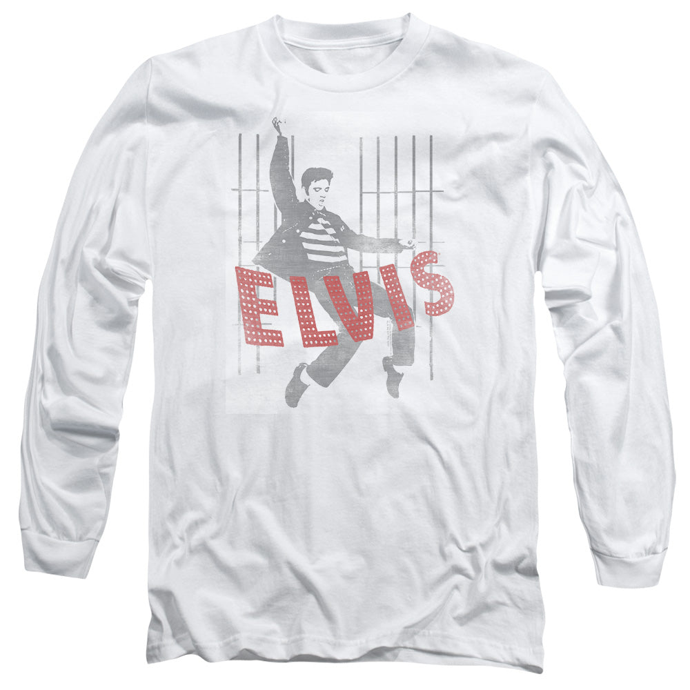 Elvis Presley Iconic Pose Mens Long Sleeve Shirt White Officially Licensed Officially Licensed