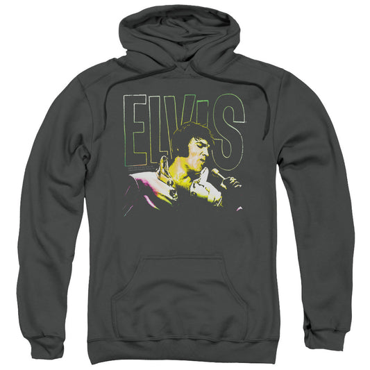 Elvis Presley Multicolored Mens Hoodie Charcoal Officially Licensed