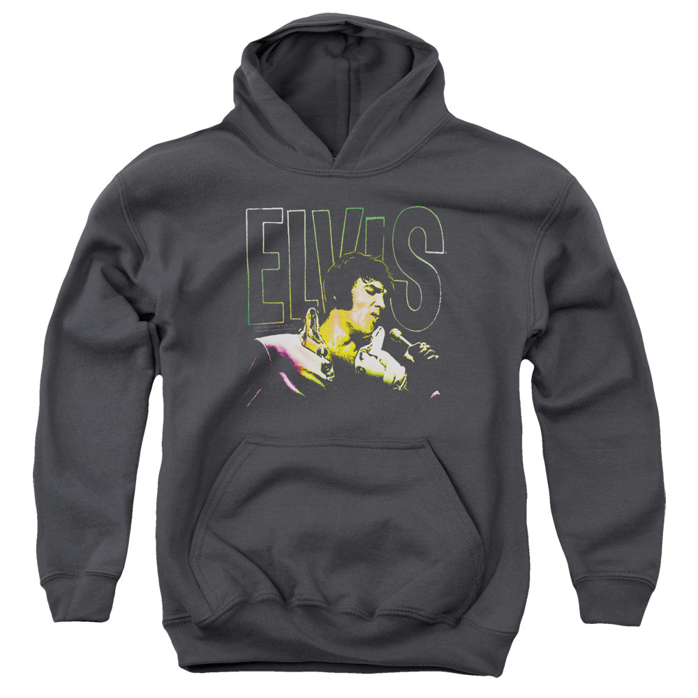 Elvis Presley Multicolored Kids Youth Hoodie Charcoal Officially Licensed