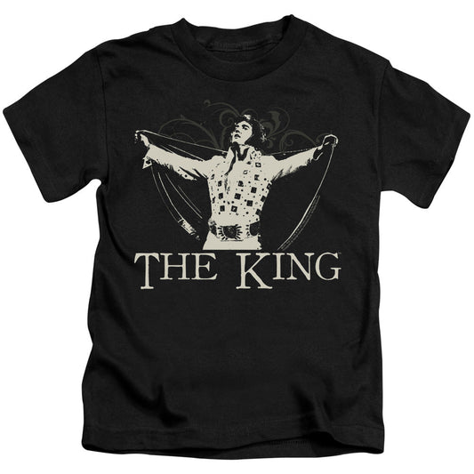 Elvis Presley Ornate King Juvenile Kids Youth T Shirt Black Officially Licensed
