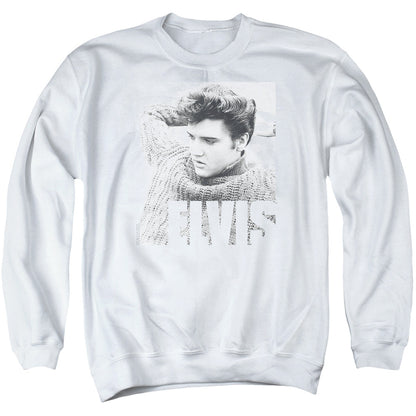 Elvis Presley Relaxing Mens Crewneck Sweatshirt White