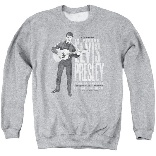 Elvis Presley In Person Mens Crewneck Sweatshirt Athletic Heather