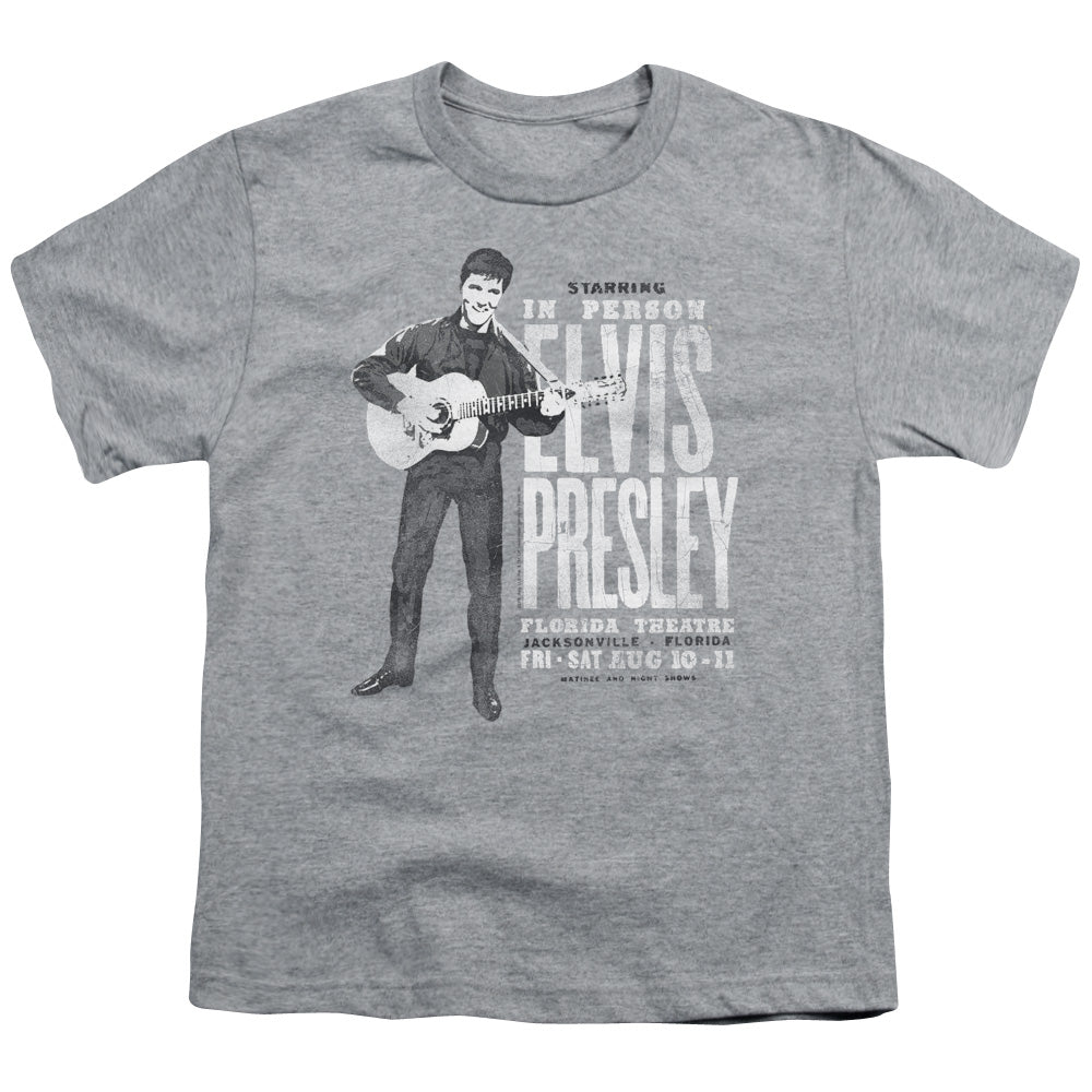 Elvis Presley in Person Kids Youth T Shirt Athletic Heather Officially Licensed