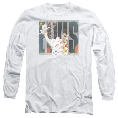 Elvis Presley Aloha Knockout Mens Long Sleeve Shirt White Officially Licensed Officially Licensed