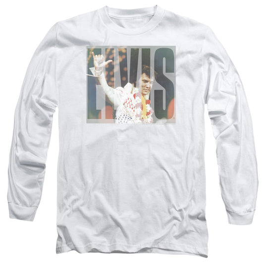 Elvis Presley Aloha Knockout Mens Long Sleeve Shirt White Officially Licensed Officially Licensed