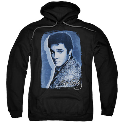 Elvis Presley Overlay Mens Hoodie Black Officially Licensed