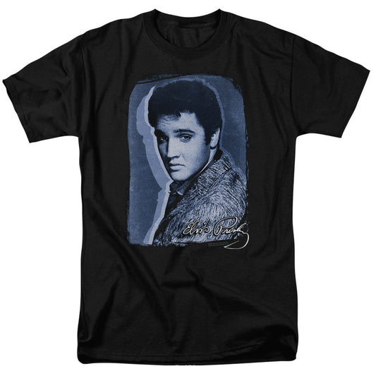 Elvis Presley Overlay Mens T Shirt Black Officially Licensed