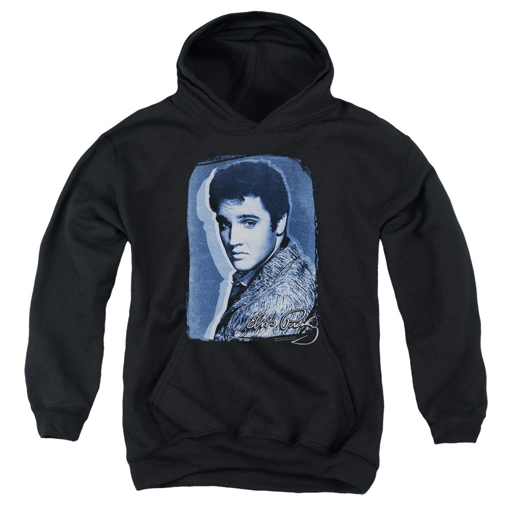 Elvis Presley Overlay Kids Youth Hoodie Black Officially Licensed