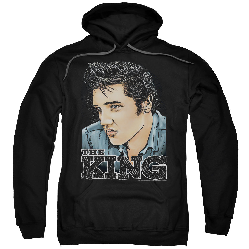Elvis Presley Graphic King Mens Hoodie Black Officially Licensed