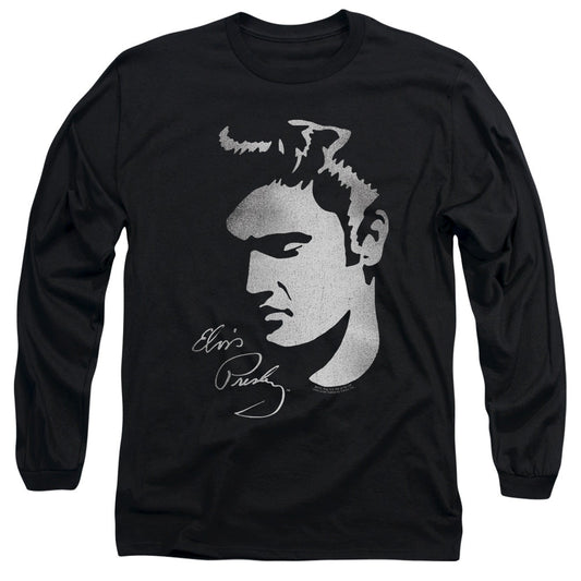 Elvis Presley Simple Face Mens Long Sleeve Shirt Black Officially Licensed Officially Licensed