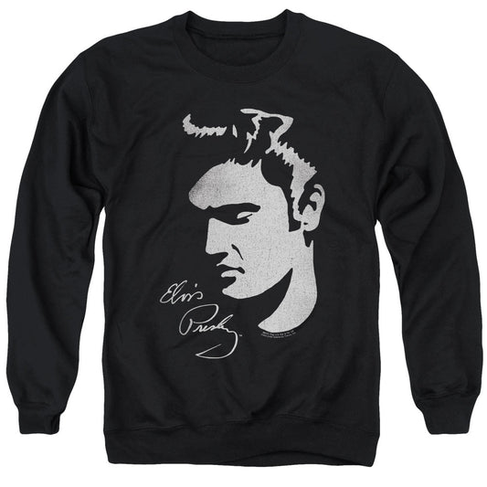 Elvis Presley Simple Face Mens Crewneck Sweatshirt Black
