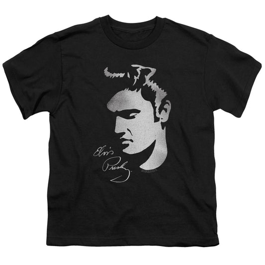 Elvis Presley Simple Face Kids Youth T Shirt Black Officially Licensed