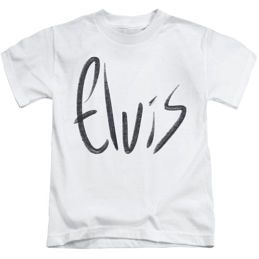 Elvis Presley Sketchy Name Juvenile Kids Youth T Shirt White Officially Licensed