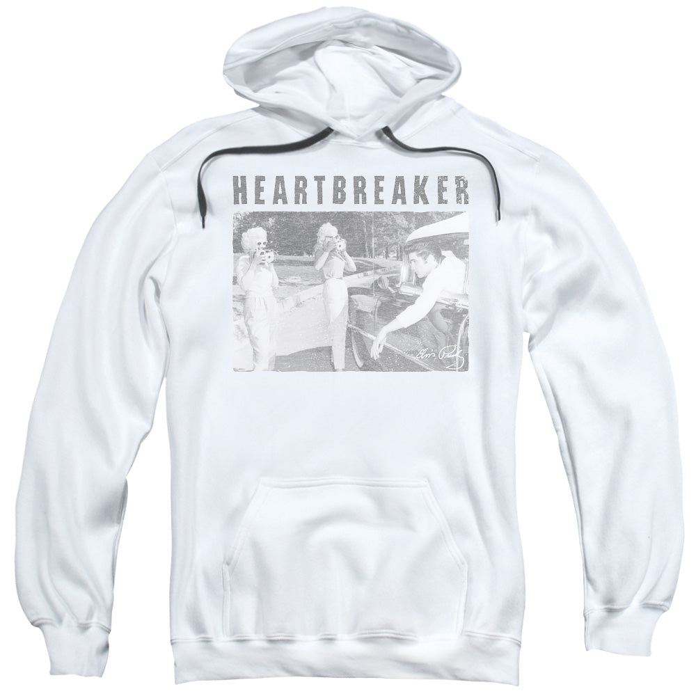 Elvis Presley Heartbreaker Mens Hoodie White Officially Licensed