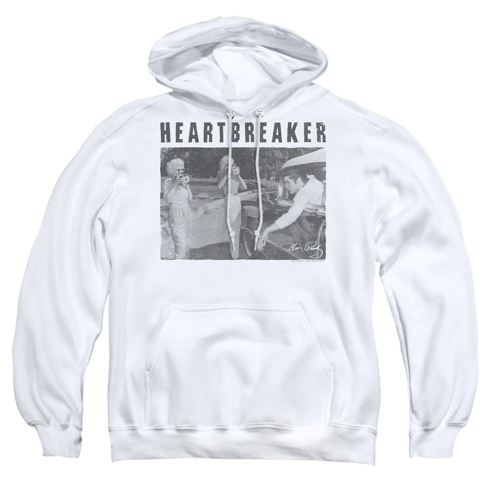 Elvis Presley Heartbreaker Mens Hoodie White Officially Licensed