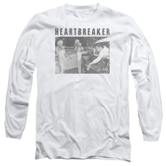 Elvis Presley Heartbreaker Mens Long Sleeve Shirt White Officially Licensed Officially Licensed
