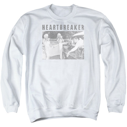 Elvis Presley Heartbreaker Mens Crewneck Sweatshirt White
