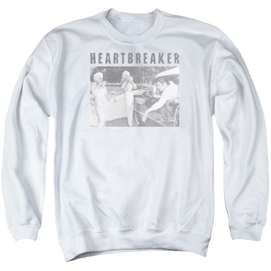 Elvis Presley Heartbreaker Mens Crewneck Sweatshirt White