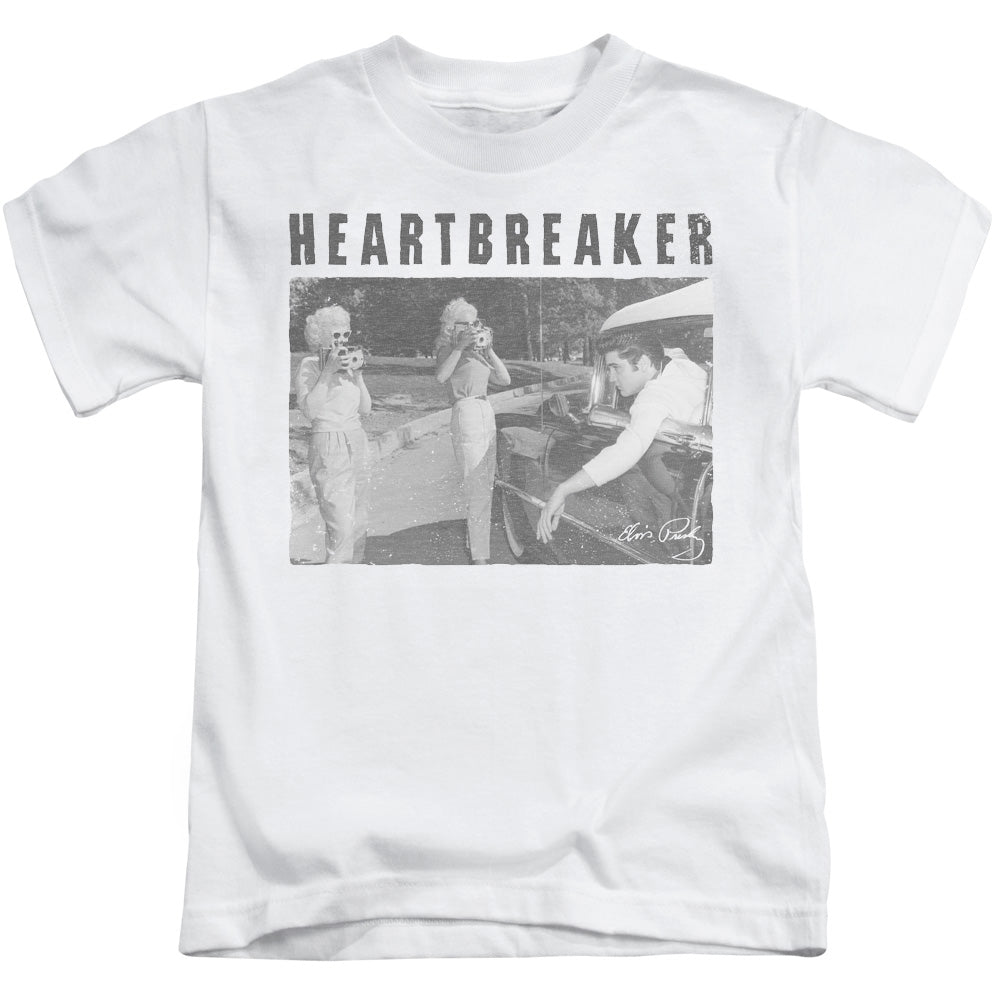 Elvis Presley Heartbreaker Juvenile Kids Youth T Shirt White Officially Licensed