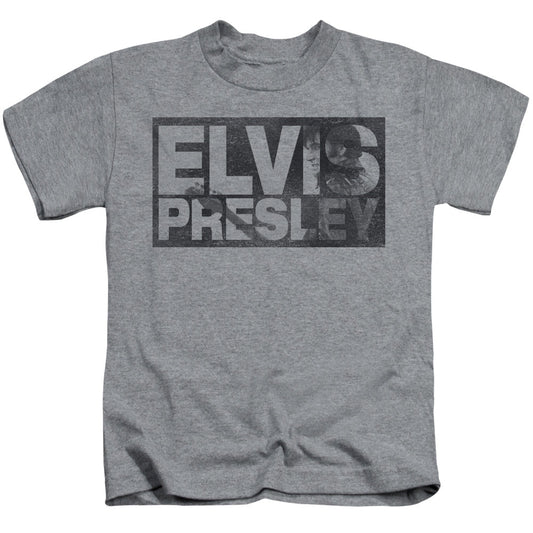 Elvis Presley Block Letters Juvenile Kids Youth T Shirt Athletic Heather Officially Licensed