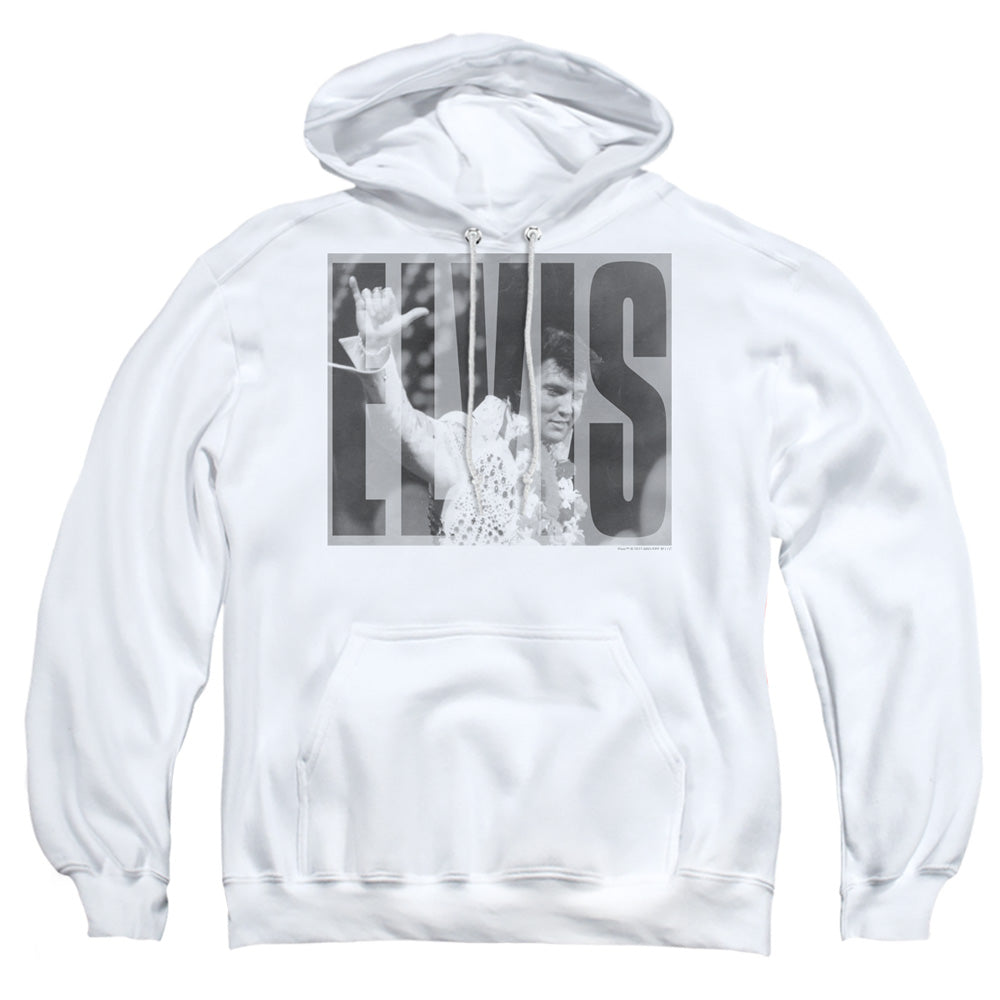 Elvis Presley Aloha Gray Mens Hoodie White Officially Licensed