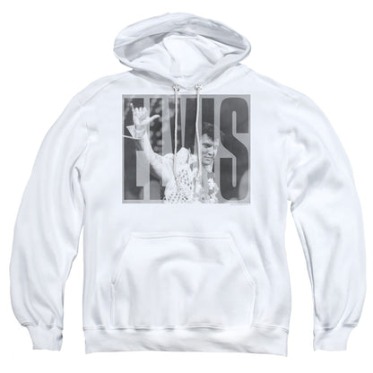 Elvis Presley Aloha Gray Mens Hoodie White Officially Licensed