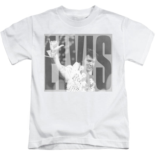 Elvis Presley Aloha Gray Juvenile Kids Youth T Shirt White Officially Licensed