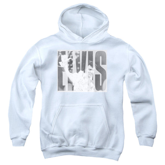 Elvis Presley Aloha Gray Kids Youth Hoodie White Officially Licensed