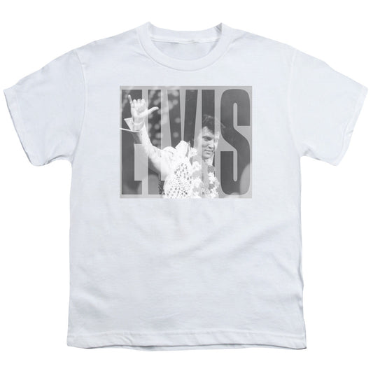 Elvis Presley Aloha Gray Kids Youth T Shirt White Officially Licensed