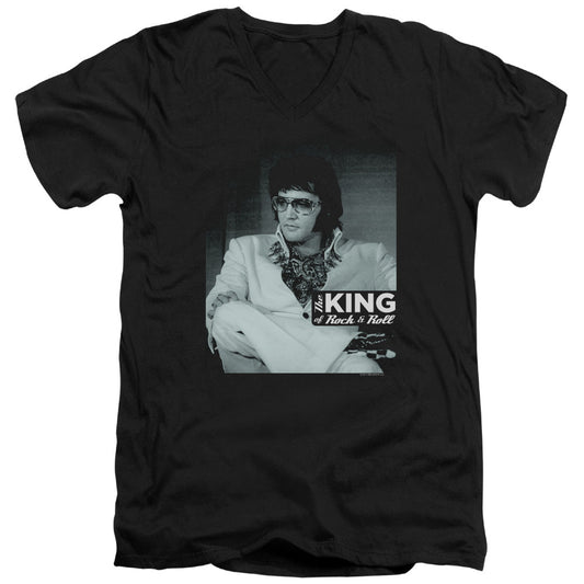 Elvis Presley Good to Be Mens Slim Fit V Neck T Shirt Black Officially Licensed