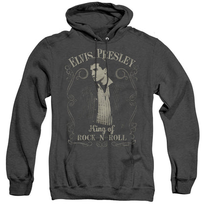 Elvis Presley Rock Legend Heather Mens Hoodie Black Officially Licensed