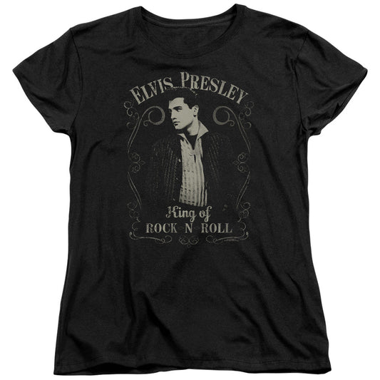 Elvis Presley Rock Legend Womens T Shirt Black Officially Licensed
